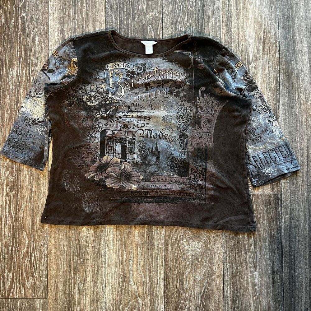 Christopher-banks Women's Black and Brown Blouse